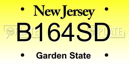 B164SD New Jersey License Plate