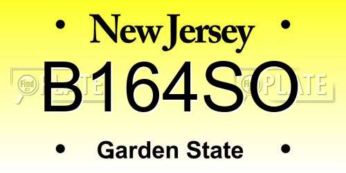 B164SO New Jersey License Plate