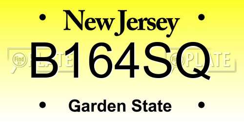 B164SQ New Jersey License Plate
