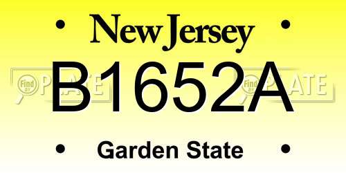 B1652A New Jersey License Plate