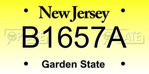 B1657A New Jersey License Plate