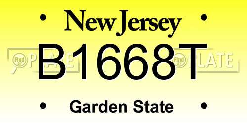 B1668T New Jersey License Plate