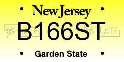 B166ST New Jersey License Plate
