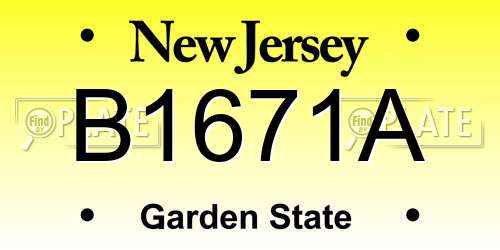 B1671A New Jersey License Plate