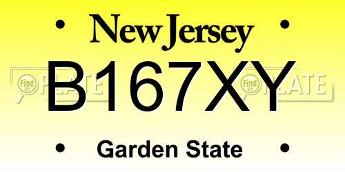 B167XY New Jersey License Plate