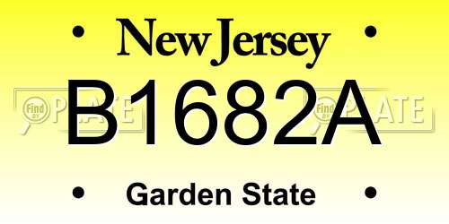 B1682A New Jersey License Plate