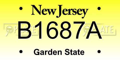 B1687A New Jersey License Plate