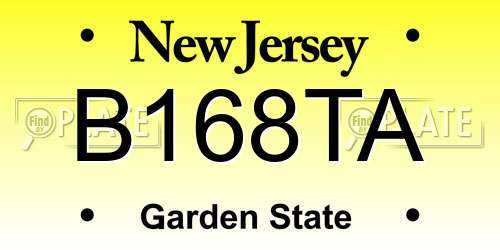 B168TA New Jersey License Plate