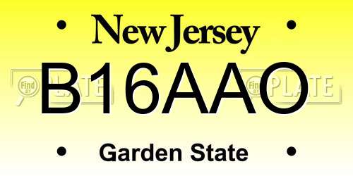 B16AAO New Jersey License Plate