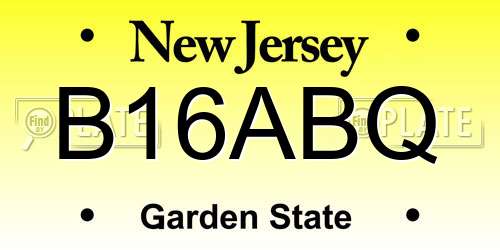 B16ABQ New Jersey License Plate