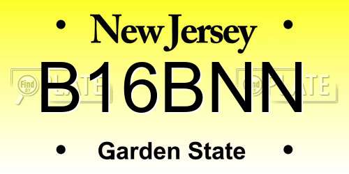 B16BNN New Jersey License Plate