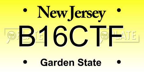 B16CTF New Jersey License Plate