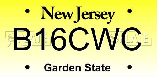 B16CWC New Jersey License Plate