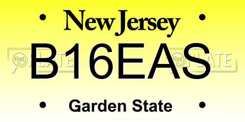 B16EAS New Jersey License Plate