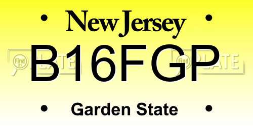 B16FGP New Jersey License Plate