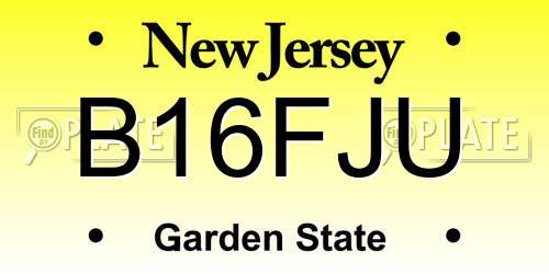 B16FJU New Jersey License Plate