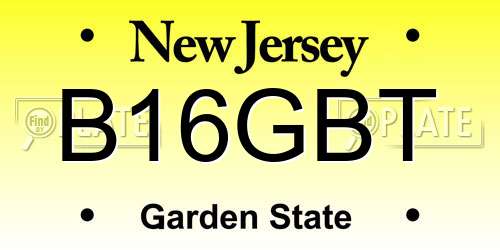 B16GBT New Jersey License Plate