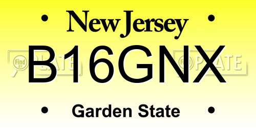 B16GNX New Jersey License Plate