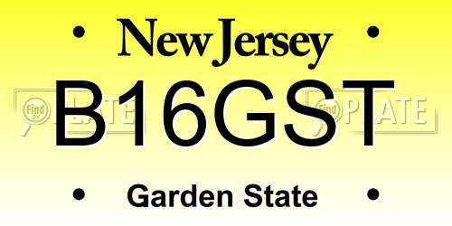 B16GST New Jersey License Plate
