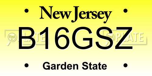 B16GSZ New Jersey License Plate
