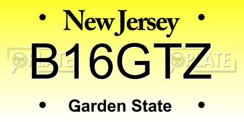 B16GTZ New Jersey License Plate