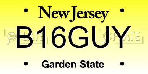 B16GUY New Jersey License Plate