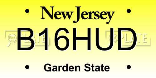 B16HUD New Jersey License Plate