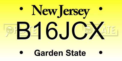 B16JCX New Jersey License Plate