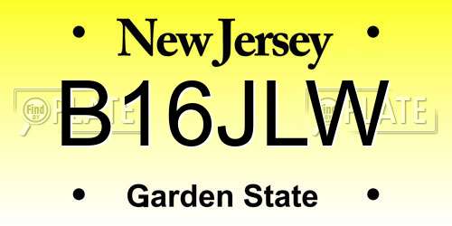 B16JLW New Jersey License Plate