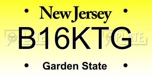 B16KTG New Jersey License Plate