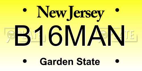 B16MAN New Jersey License Plate