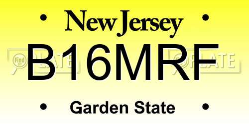 B16MRF New Jersey License Plate