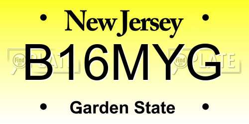 B16MYG New Jersey License Plate