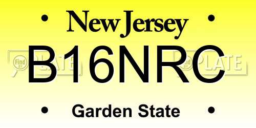 B16NRC New Jersey License Plate