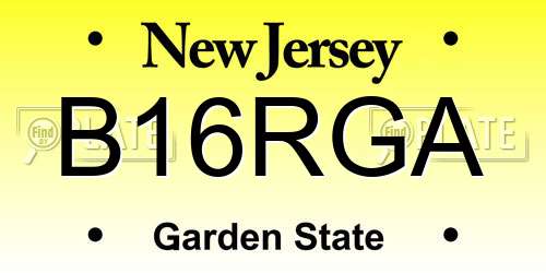 B16RGA New Jersey License Plate