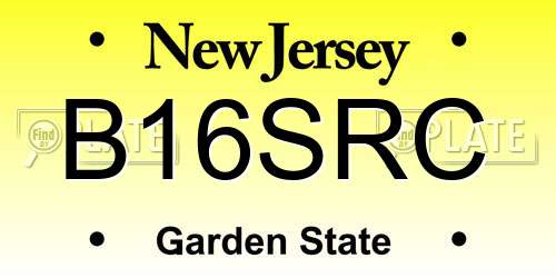 B16SRC New Jersey License Plate