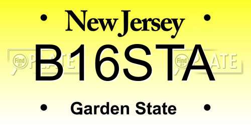 B16STA New Jersey License Plate