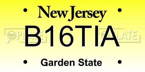 B16TIA New Jersey License Plate