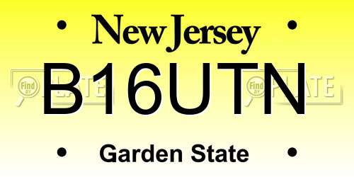 B16UTN New Jersey License Plate