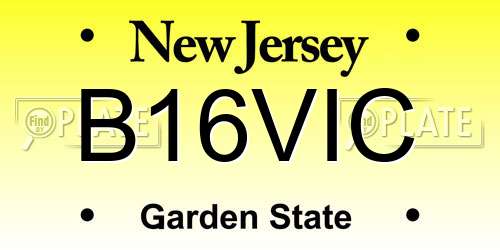 B16VIC New Jersey License Plate