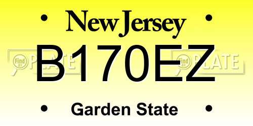 B170EZ New Jersey License Plate