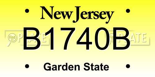 B1740B New Jersey License Plate