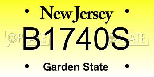 B1740S New Jersey License Plate