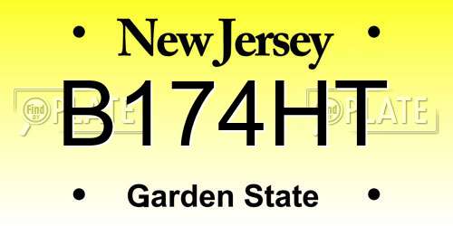 B174HT New Jersey License Plate