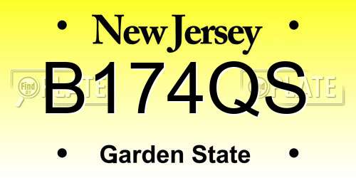 B174QS New Jersey License Plate