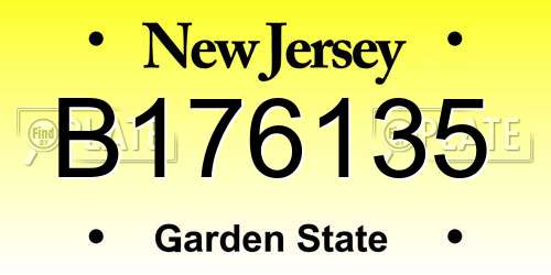 B176135 New Jersey License Plate