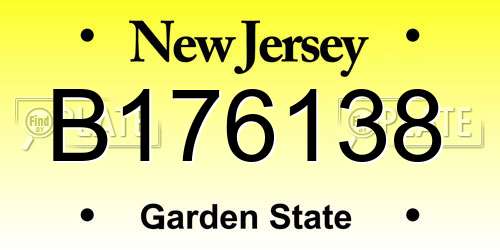 B176138 New Jersey License Plate
