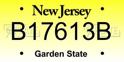 B17613B New Jersey License Plate