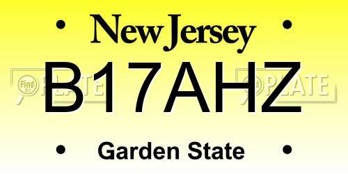 B17AHZ New Jersey License Plate