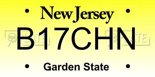 B17CHN New Jersey License Plate
